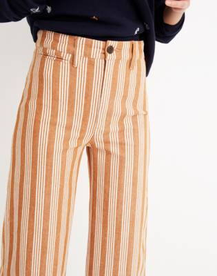 madewell striped wide leg pants