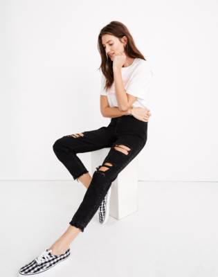 madewell black ripped jeans