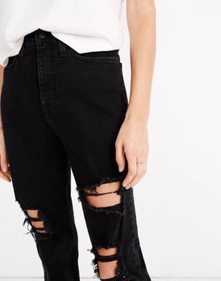 madewell black ripped jeans
