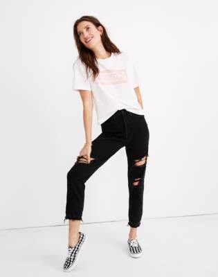 madewell black ripped jeans