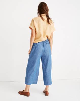 pull on denim crop pants