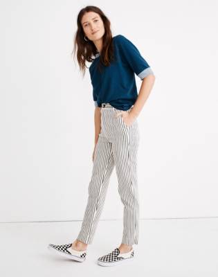 tapered striped pants