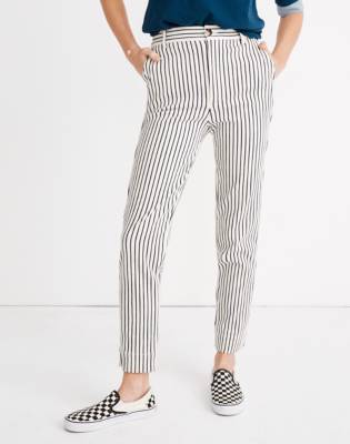 tapered striped pants