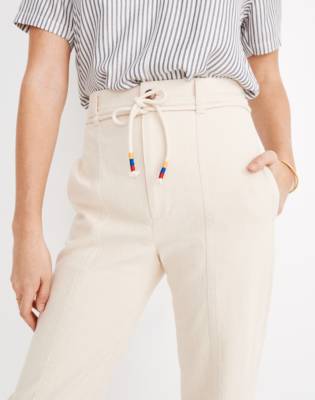 tie waist tapered pants