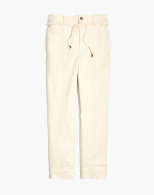 madewell tie waist tapered pants