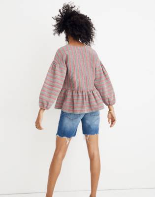 madewell striped peplum top