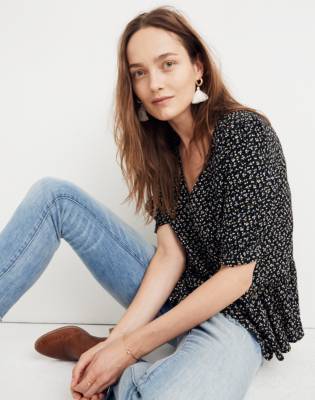 madewell ruffle hem top