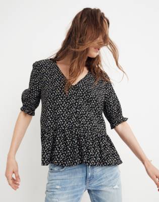 courtyard ruffle hem top