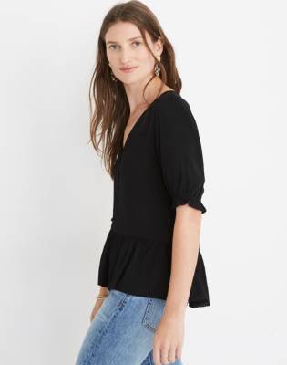 courtyard ruffle hem top madewell