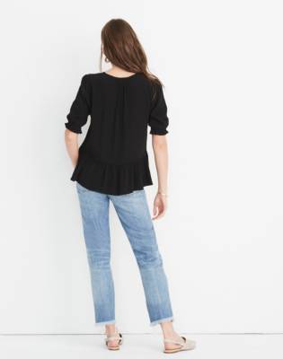 madewell courtyard ruffle hem top