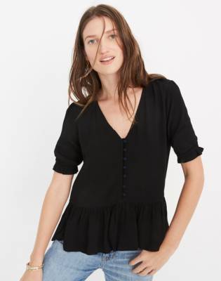 madewell courtyard ruffle hem top