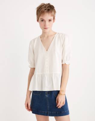 madewell ruffle hem top