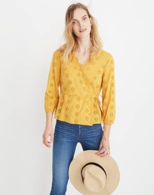 yellow wrap top