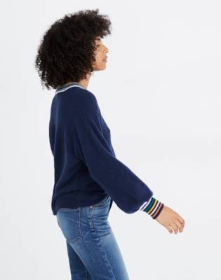 madewell rainbow trim sweater