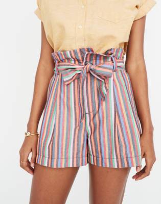 paperbag striped shorts
