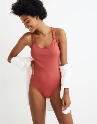 criss cross one piece swimsuit