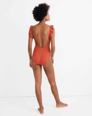 ruffle strap one piece swimsuit