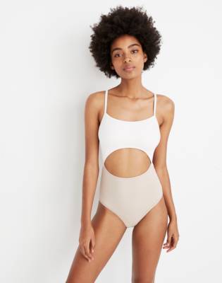 cut out full piece swimwear