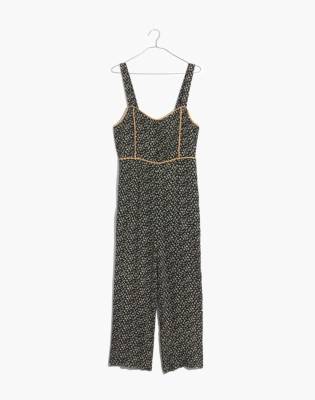 madewell button front wide leg jumpsuit