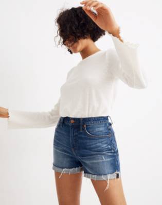 Curvy High-Rise Denim Shorts in 