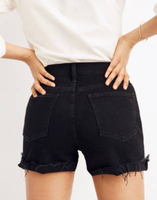 madewell black denim shorts