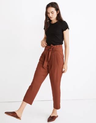 paper bag high waisted pants