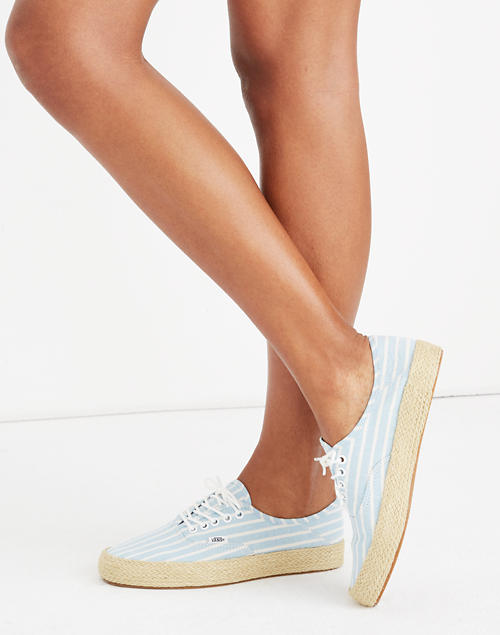 gesture Ritual Regularly Vans® Unisex Authentic Lace-Up Espadrille Sneakers in Stripe