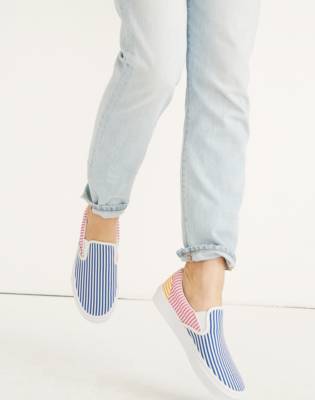 striped slip on sneakers