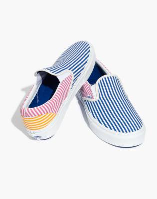 striped vans slip ons