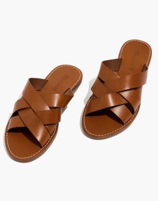 woven slide sandals