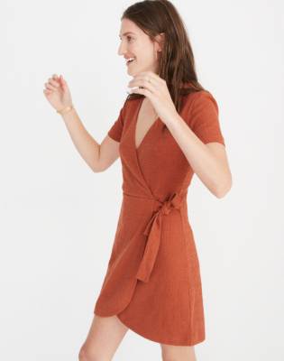 madewell texture and thread wrap dress