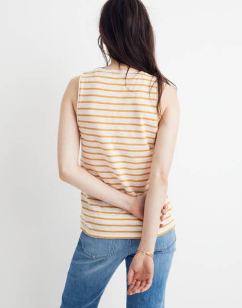 Madewell whisper cotton v neck pocket tank jujaprima