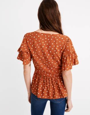 madewell tiered sleeve peplum top