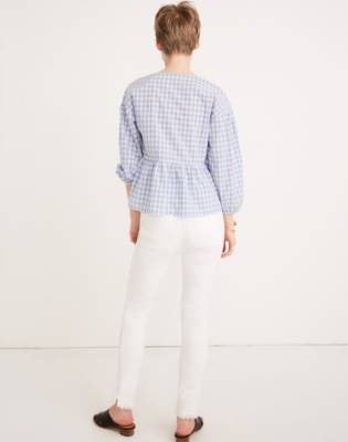 gingham peplum top