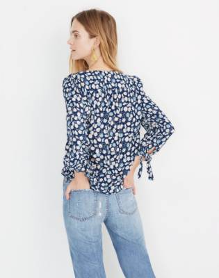madewell tie sleeve sweater