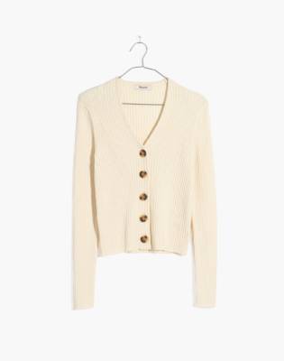 ribbed cardigan sweater