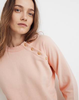 madewell button detail sweatshirt