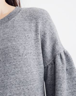 madewell bubble sleeve sweatshirt dress