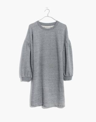 madewell bubble sleeve sweatshirt dress