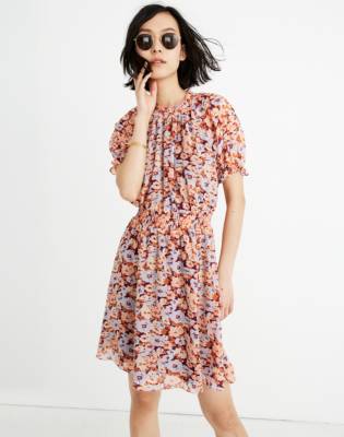 mock neck floral dress