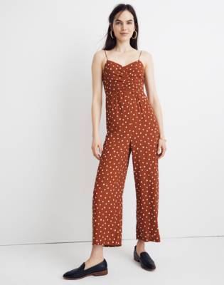 madewell ruched wide leg jumpsuit