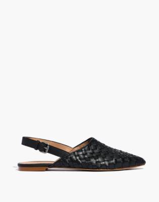 the remi slingback flat in woven leather