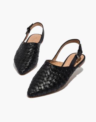 black slingback flat shoes