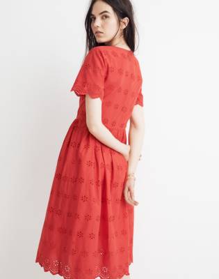 madewell scallop eyelet dress