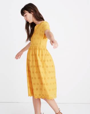 madewell scallop eyelet dress