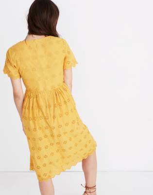 yellow eyelet dress