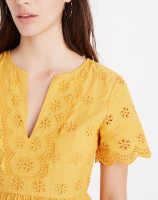 madewell scallop eyelet dress