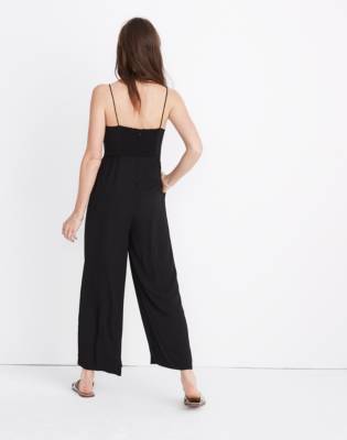 madewell ruched wide leg jumpsuit