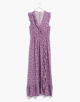 purple wrap maxi dress