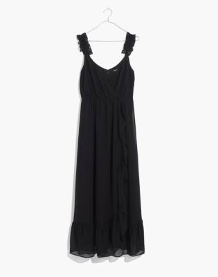 ruffle strap maxi dress